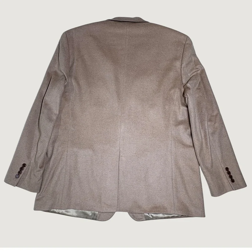 Lauren Ralph Lauren Blazer Mens 48L Tan Wool Silk Cashmere Sport Coat Luxury